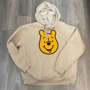 Disney Beige Hoodie with Yellow Bear Design